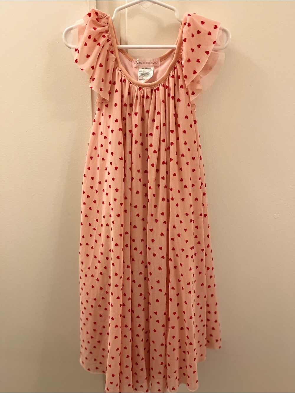 Love to be Loved Girls Pink Heart-Print Casual Dress - Size 6X